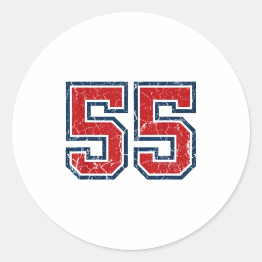 Sticker Rond Red And Blue Srts Number 55 Jersey Uniform Player  (Devant)
