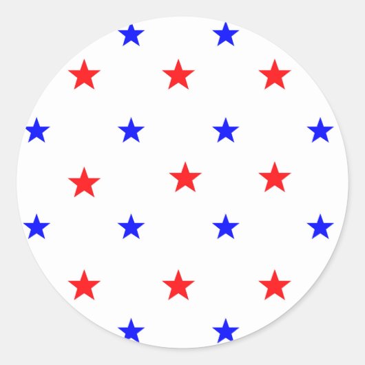 Sticker Rond Red and Blue Stars - Starry Sky Motif (Devant)