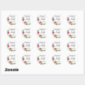 Sticker Rond Red and Pink Floral Craft Articles Handmade (Feuille)