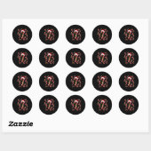 Sticker Rond Red And White Candy Cane Santa Christmas  (Feuille)