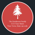 Sticker Rond Red and White Christmas Holiday Adresse de retour<br><div class="desc">Ajoutez cette étiquette d'adresse de retour rouge et blanc à toute votre correspondance de vacances pour cette touche festive supplémentaire !</div>