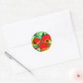 Sticker Rond Red Apples aquarelle art original (Enveloppe)