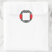 Sticker Rond Red Band Damask (Sac)