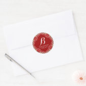 Sticker Rond Red Batik Boho Vibes Special Event Monogramme (Enveloppe)