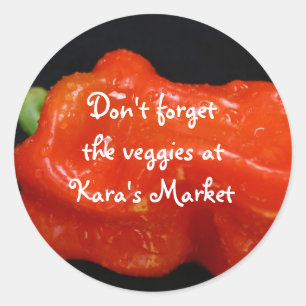 Sticker Rond Red Bell Pepper