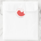 Sticker Rond Red BIrd Fly (Sac)