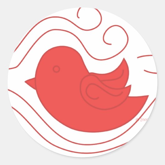 Sticker Rond Red BIrd Fly (Devant)