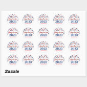 Sticker Rond Red Blue Confetti Bonne année 2023 (Feuille)