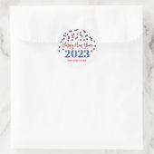Sticker Rond Red Blue Confetti Bonne année 2023 (Sac)