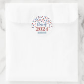 Sticker Rond Red Blue Confetti Graduation 2024 (Sac)