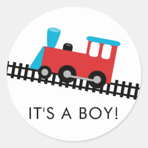Sticker Rond Red & Blue Train C'est un chevalet de favoritisme 