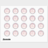 Sticker Rond Red & Blue Vintage Fancy Floral Baptism Circle (Feuille)