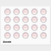 Sticker Rond Red & Blue Vintage Fancy Floral Bridal Shower Seal (Feuille)