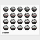 Sticker Rond Red Borders Votre Mariage Photo (Feuille)
