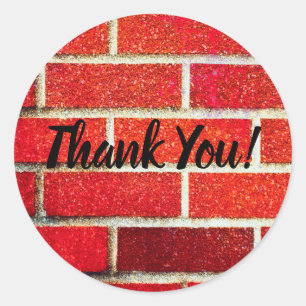 Sticker Rond Red Brick & Parties scintillant Fête de Noël