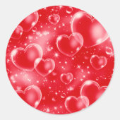 Sticker Rond Red Bubble Hearts mignon Girly 90's Style Annivers (Devant)