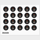 Sticker Rond Red Buffalo Plaid Correspondant Chien Maman Gnome (Feuille)