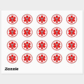 Sticker Rond Red Caduceus (Feuille)