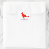 Sticker Rond Red Cardinal Bird Thunder_Cove (Sac)