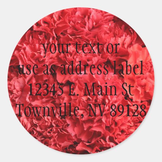 Sticker Rond Red Carnations (Devant)