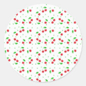Sticker Rond Red cherries pattern (Devant)