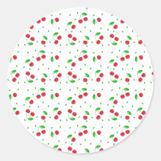 Sticker Rond Red cherries pattern (Devant)