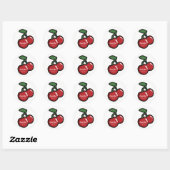Sticker Rond Red Cherries White Custom Party Favoriser (Feuille)