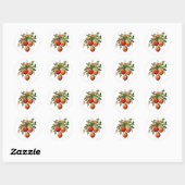 Sticker Rond Red Christmas Baubles avec Holly Festive (Feuille)