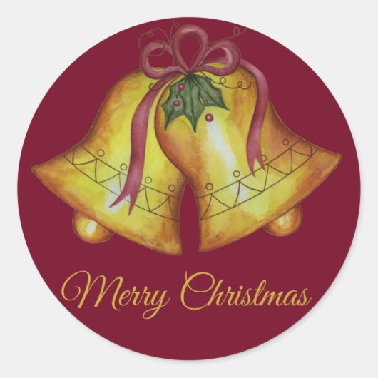 Sticker Rond Red Christmas Bells (Devant)