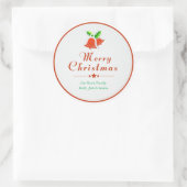 Sticker Rond Red Christmas Bells Vacances Étiquettes/Stickers (Sac)
