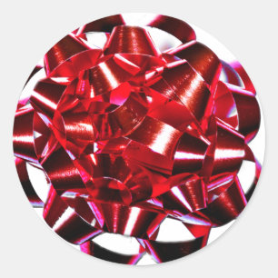 Sticker Rond Red Christmas Bow