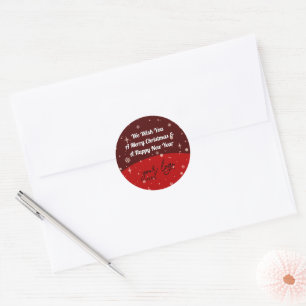 Sticker Rond Red Christmas Business logo Vacances Classe de voe