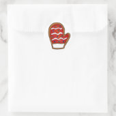 Sticker Rond Red Christmas Mitten Sucre Cookie Vacances hiver (Sac)