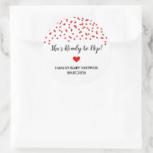 Sticker Rond Red Confetti Coeur Elle est prête à faire la pop (Sac)