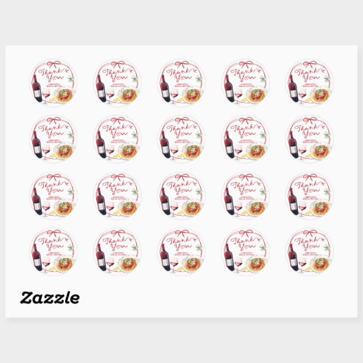 Sticker Rond Red Coquette Bow That's Amore (Feuille)