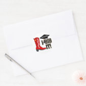 Sticker Rond Red Cowboy Boot Graduation (Enveloppe)