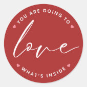 Sticker Rond Red Cute Love Valentine's Day Circle (Devant)