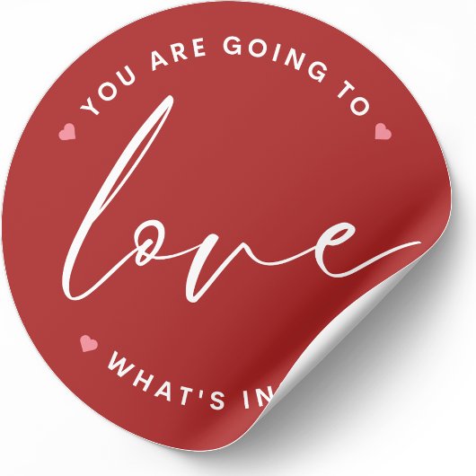 Sticker Rond Red Cute Love Valentine's Day Circle