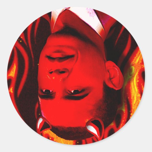 Sticker Rond Red Devil - Barack Obama (Devant)