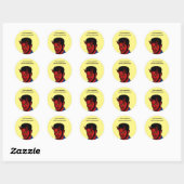 Sticker Rond Red Devil Demon Man Lucifer Horror Goth Art (Feuille)