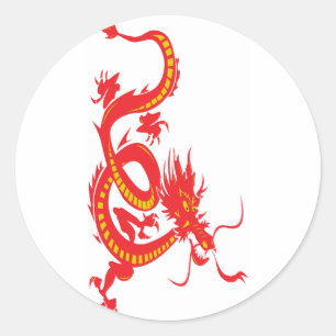 Sticker Rond Red Dragon Nouvel An chinois