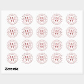 Sticker Rond Red Elegant Monogram Adresse de retour (Feuille)