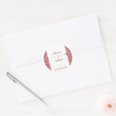 Sticker Rond Red et Pink Damask (Enveloppe)