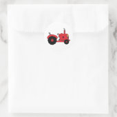 Sticker Rond Red Farm Tractor Vehicle (Sac)