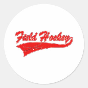 Sticker Rond Red Field Hockey