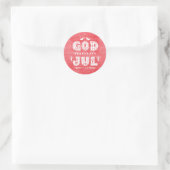 Sticker Rond Red God Jul Swedish Christmas Scandi Style Script (Sac)