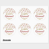 Sticker Rond Red Gold Confetti joyeuse retraite (Feuille)