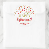 Sticker Rond Red Gold Confetti joyeuse retraite (Sac)
