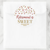 Sticker Rond Red Gold Confetti Retirement est doux (Sac)