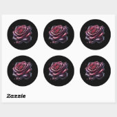 Sticker Rond Red Gothic Rose (Feuille)